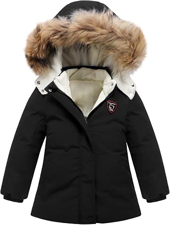 Toddler Winter Coat Baby Puffer Jacket Boy Hoodie Fleece Outerwear Clothes 0-5T