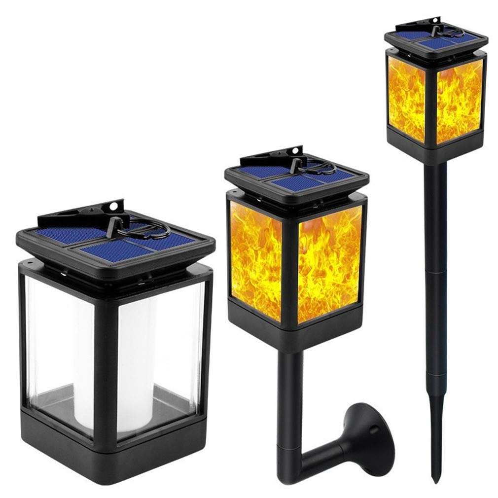 Ulalaza 1Pc Solar Outdoor Lights 12 LED Flickering Flames Torch Light Waterproof Landscape Ligh Auto On/Off Path Lights — image 1