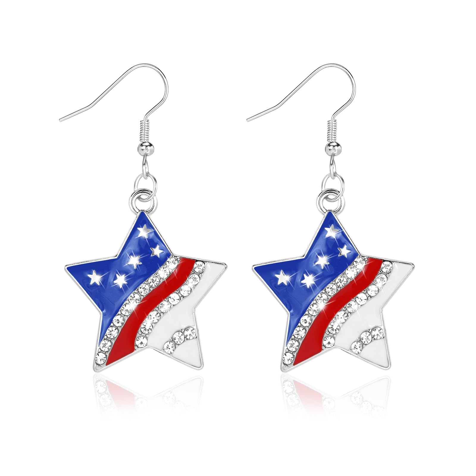 BTBIO 4th of July Earrings for Women Patriotic USA Dangle Earrings for 250th Independence Day