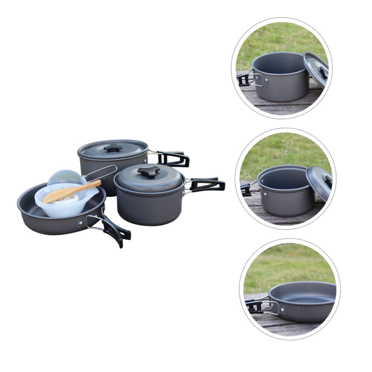 BESPORTBLE Complete Camping Cookware Kit Folding Pot Pan Set Kitchen Accessories for Camping for 2-3 People