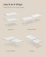 Vista 15 de SONGMICS Cabinet Organizer Shelf, Set of 4 Kitchen Counter Shelves, Kitchen Storage, Spice Rack, Stackable, Expandable, Metal and Engineered Wood