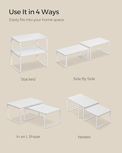 Miniatura 7 de SONGMICS Estante organizador de gabinete, juego de 4 estantes de encimera de cocina, almacenamiento de cocina, estante de especias, apilable,