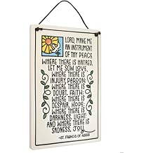 American Made Prayer of Saint Francis Ceramic Wall Plaque, 7.25-Inches