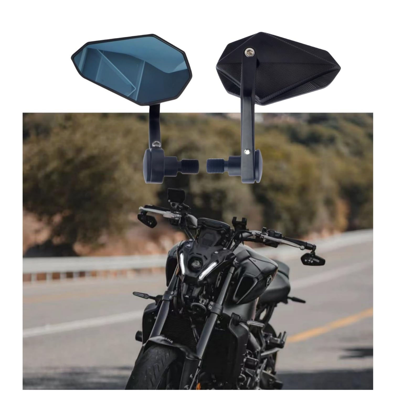 motos Miroir vélo Rétroviseur Latéral De Moto Pour Guidon, Pour MT-09, MT-07, MT10, R6, R1, FZ1/FZS1000, FZ6, FZ6R, XJ6, Pour TMAX530 Pour TMAX500