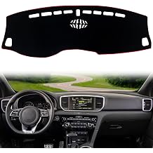 Dash Mat Cover Custom Interior Center Console Compatible with Kia Sportage SUV 2017 2018 2019 2020 2021 2022 Dashboard mat Covers Accessories Red Trim