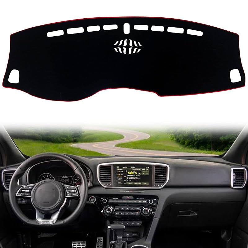 Capa para Painel KEEGTBOX para Kia Sportage SUV 2017 a 2022 com acabamento vermelho