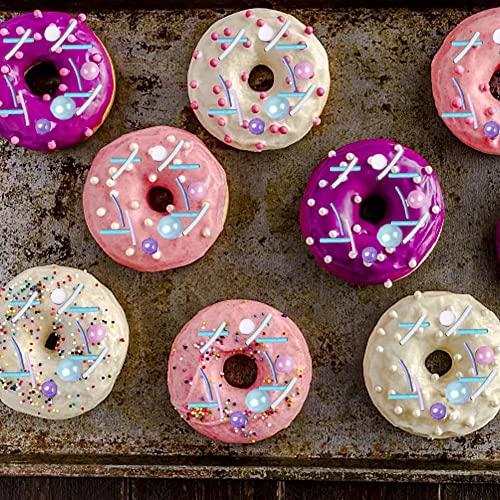 LEBERY 8.4 Oz Pastel Sprinkles, White Pink Purple Blue Sprinkles, Edible Cake Cupcake Sprinkle Edible Cake Pearls for Cake Decorating Mermaid Sprinkle Jimmies Mix for Baking Cookie Decoration - Thumbnail 6
