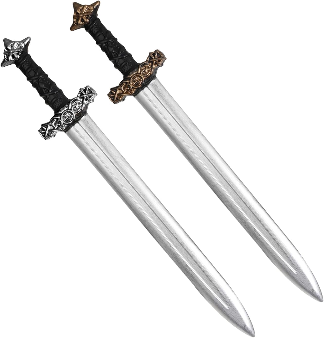 2 Pack Fake Plastic Prop Sword, 23.6 inches Length Plastic Medieval Sword