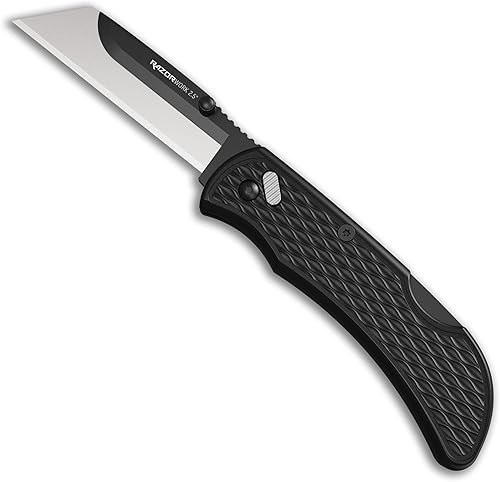 OUTDOOR EDGE 2.5" RAZOR-WORK - Cuchillo plegable de utilidad con hoja reemplazable RazorSafe (Negro, 2 hojas)