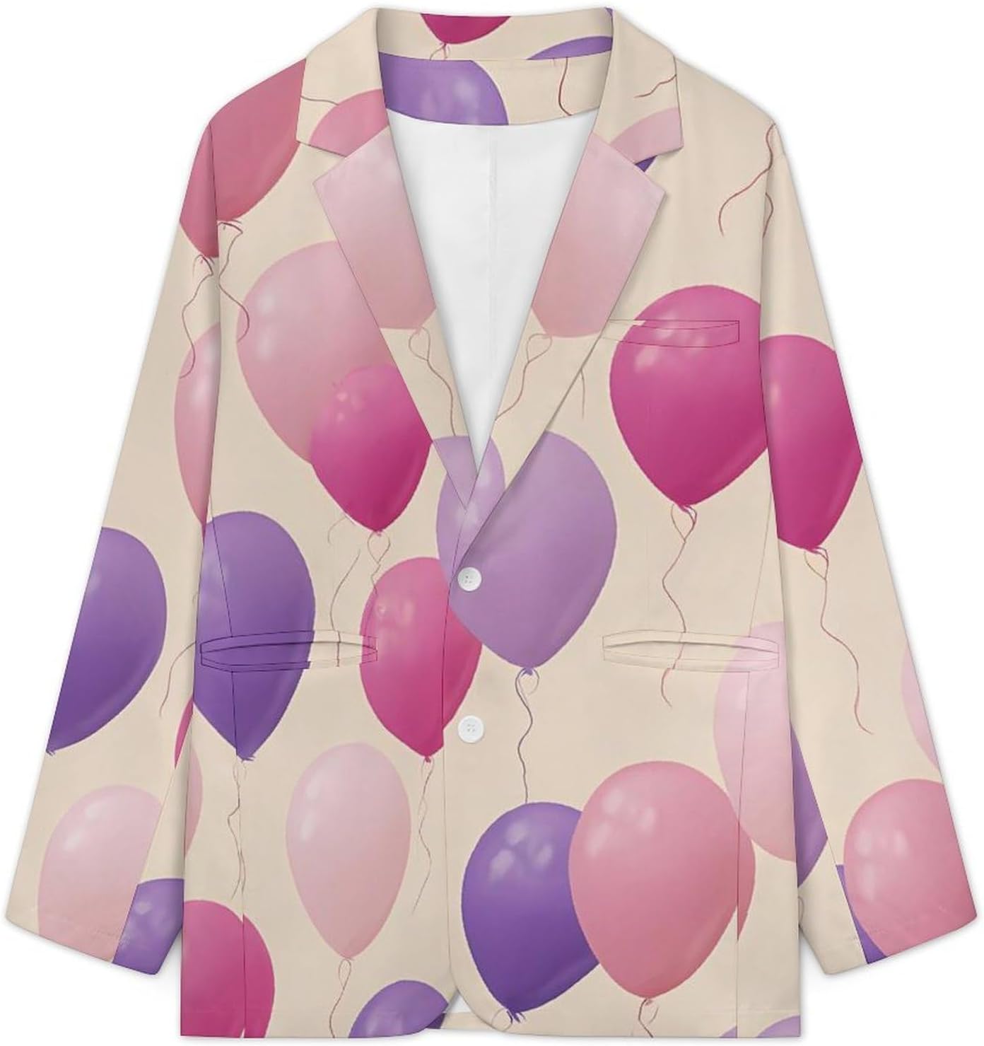 Cartoon Balloons Suits Blazer for Men Business Tuxedo Jacket Buttons Sport Coat