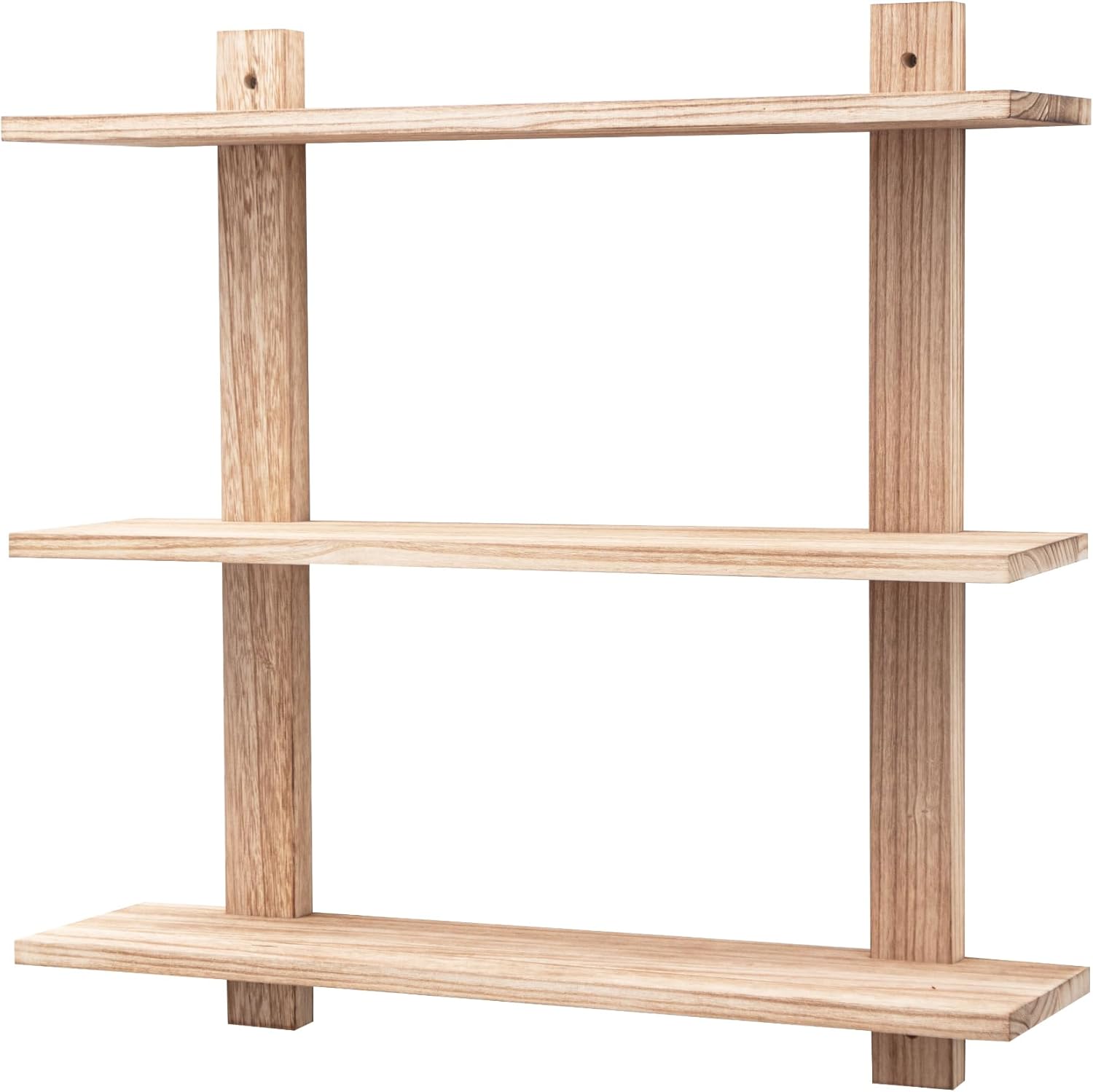 3 Tier Floating Shelves,Long Wall Shelf,Over The Toilet Shelves Bathroom Hanging Display Storage Rustic for Living Room Bedroom Kitchen Office Coffee Bar Decor Decorative,24 Inch,(Carbonized Black) 1 Pack Carbonized Black