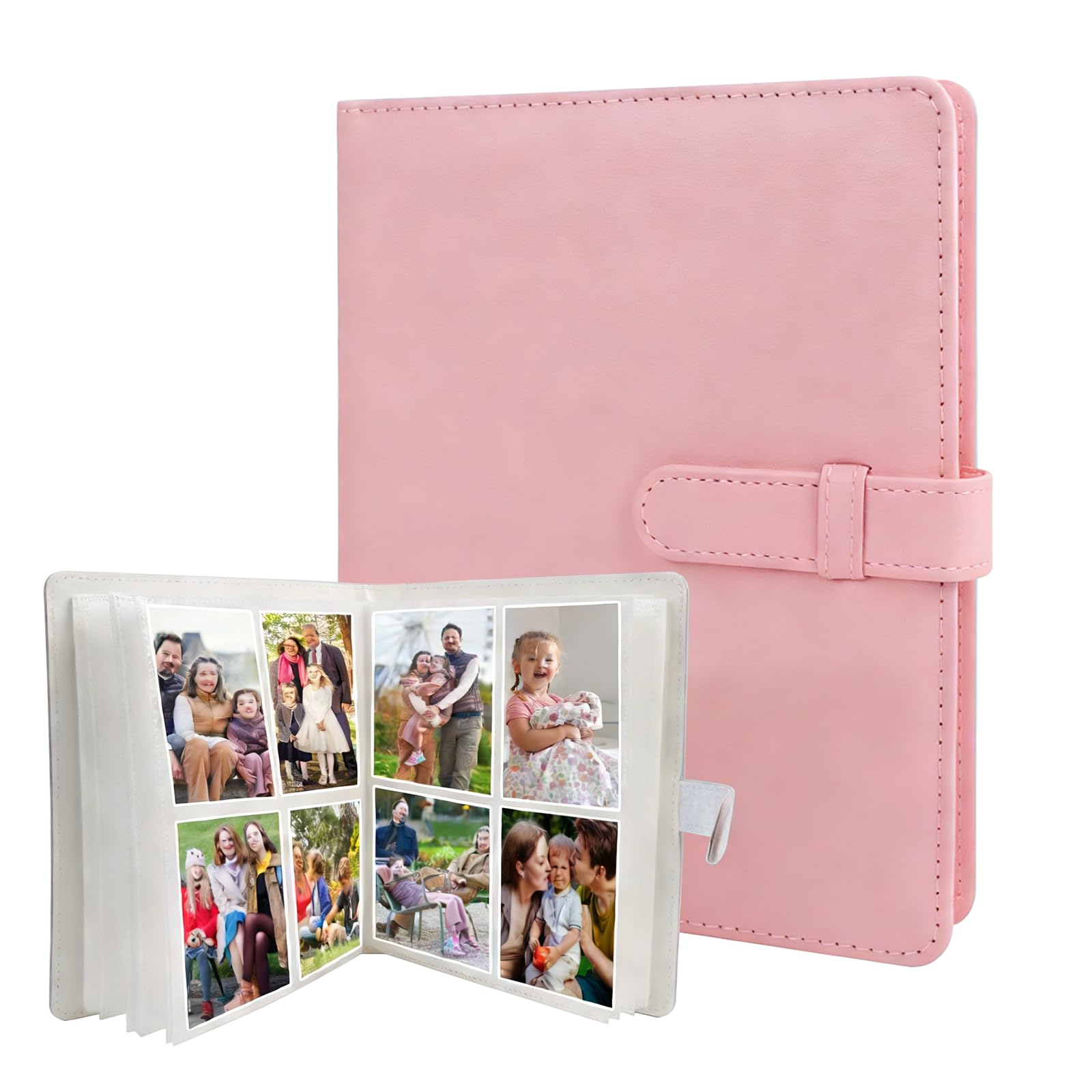 256 Pockets Photo Album, Compatible with Instant Camera Film, Instant Photo Album Holds (9.2x6.2cm) Pictures (Pink)