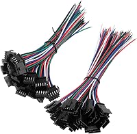 YIXISI 20 Páros JST SM 5PIN Csatlakozó Adapter Szett - LED Világításhoz, EL Vezetékekhez, 15cm Réz Kábellel, 2,54mm Osztással 1
