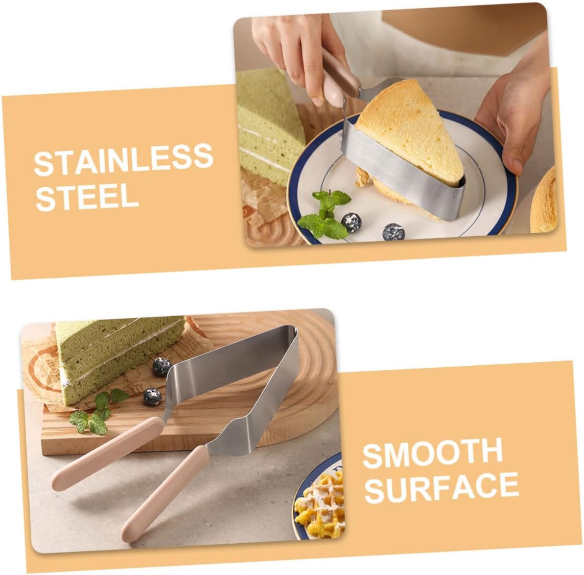 Unomor 4pcs Stainless Steel Cake Server Tool Cake Slicer Birthday Party Accessory