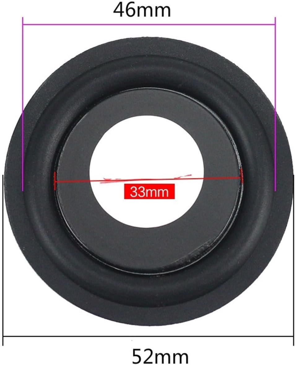 2PC 52MM Rubber Bass Vibration Plate Diaphragm Low Frequency BASS Radiator for Auxiliary Subwoofer Speaker DIY