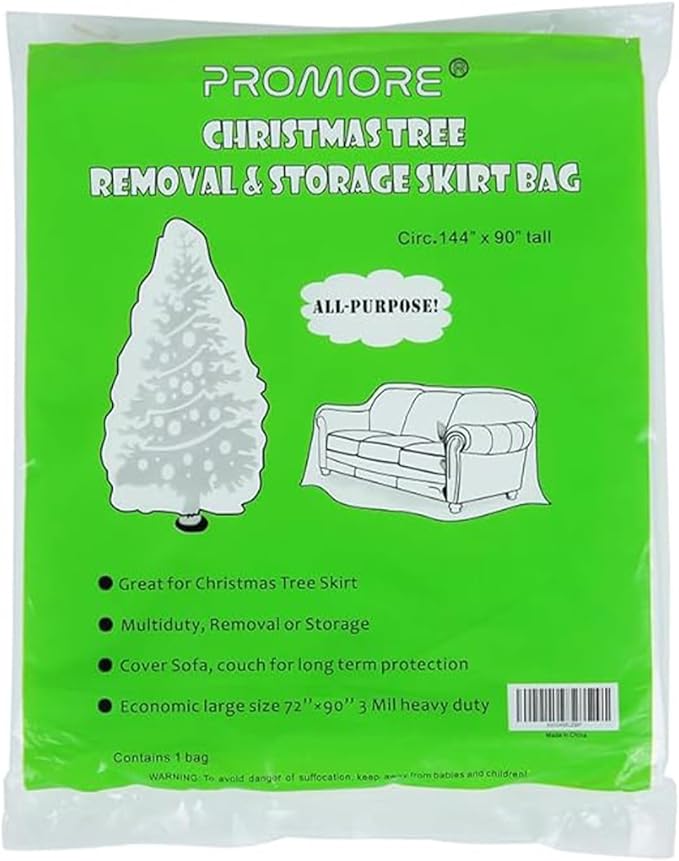 PROMORE Extra Large Christmas Tree Disposal Bags for Trees up to 7.5ft