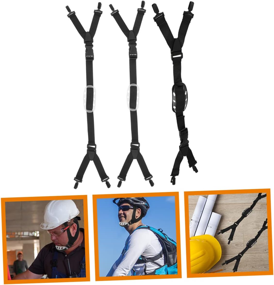 3pcs Chin Strap Replacement Material Easy Install Hard Hat Chin Belt Random Color