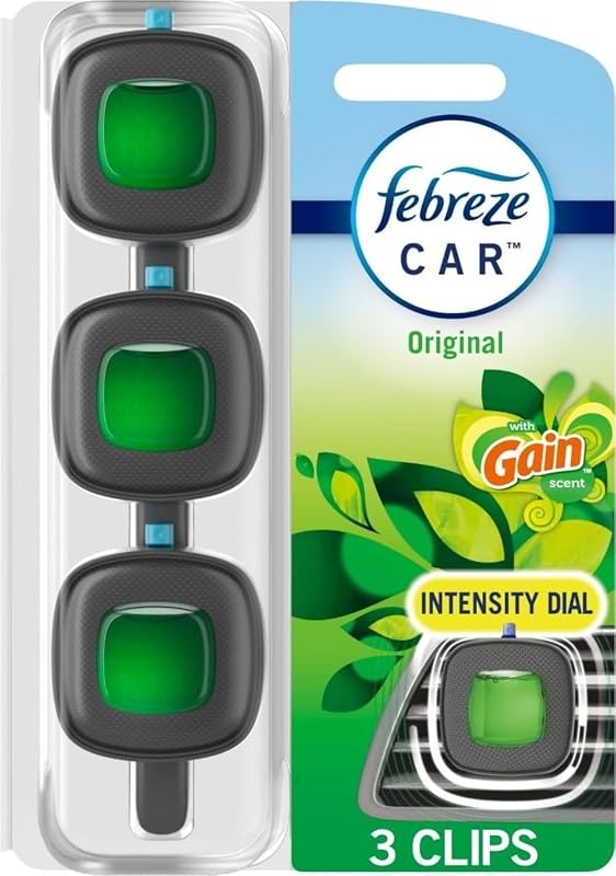 Car Air Freshener, Odor-Fighting Automotive Vent Clip, Gain Original Scent, 3 Count