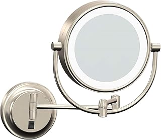 Kimball & Young 3,500k - 5,500k Hardwired LED Make Up 5x/1x Magnifying Mirror - Brushed Nickel