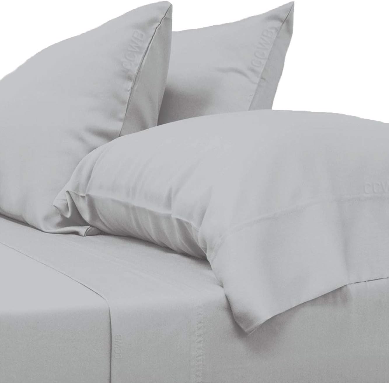 TREND BEDDING MART Full Sleeper Sofa Bed Sheet Set (54 x 72 + 4 Deep) - Silver Solid 100% Egyptian Cotton 800 Thread Count Fit Up to 4" inches Deep Mattress.