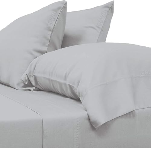 Juego de sábanas para sofá cama Queen (60 x 74 + 8 profundidades), color plateado, 100% algodón egipcio, 800 hilos, se adapta a colchones de hasta 8