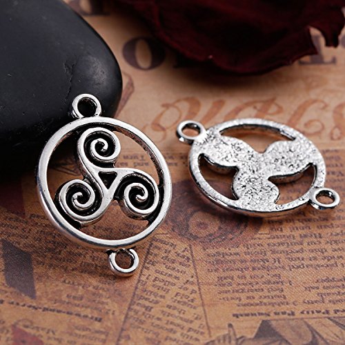 Jgfinds Celtic Knot Connector Charms, Silver Tone Findings, 80 Pack (20 Of Each Style) - Endless Irish Knot, Tibetan, Rune Charm, Wiccan, Or Celtic Jewelry #TOP5
