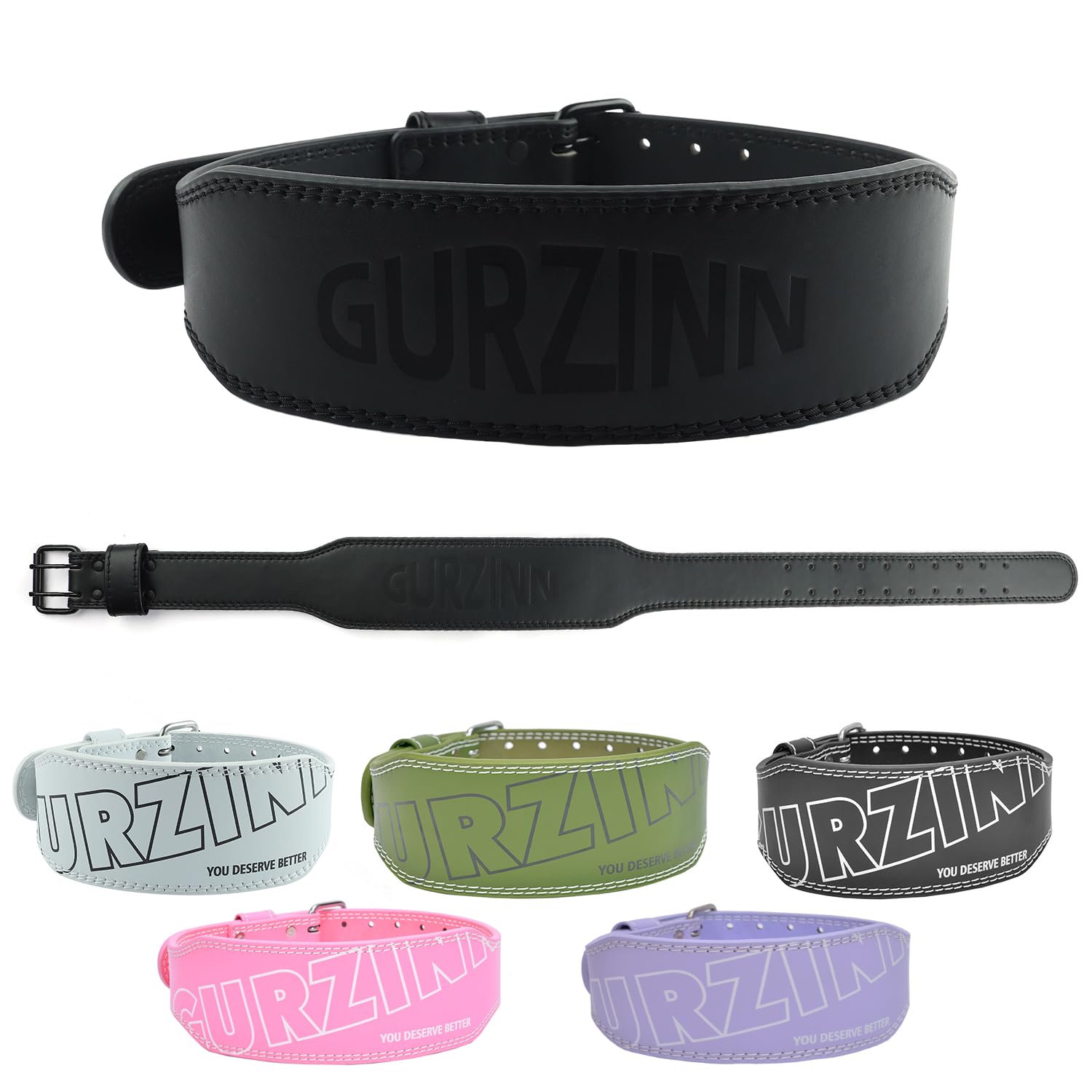 9mm Leather Fitness Weight Lifting Belt for Women&Men with 4 Inches Padded Lumbar Support for Power Lifting Workout & Squats Exercise