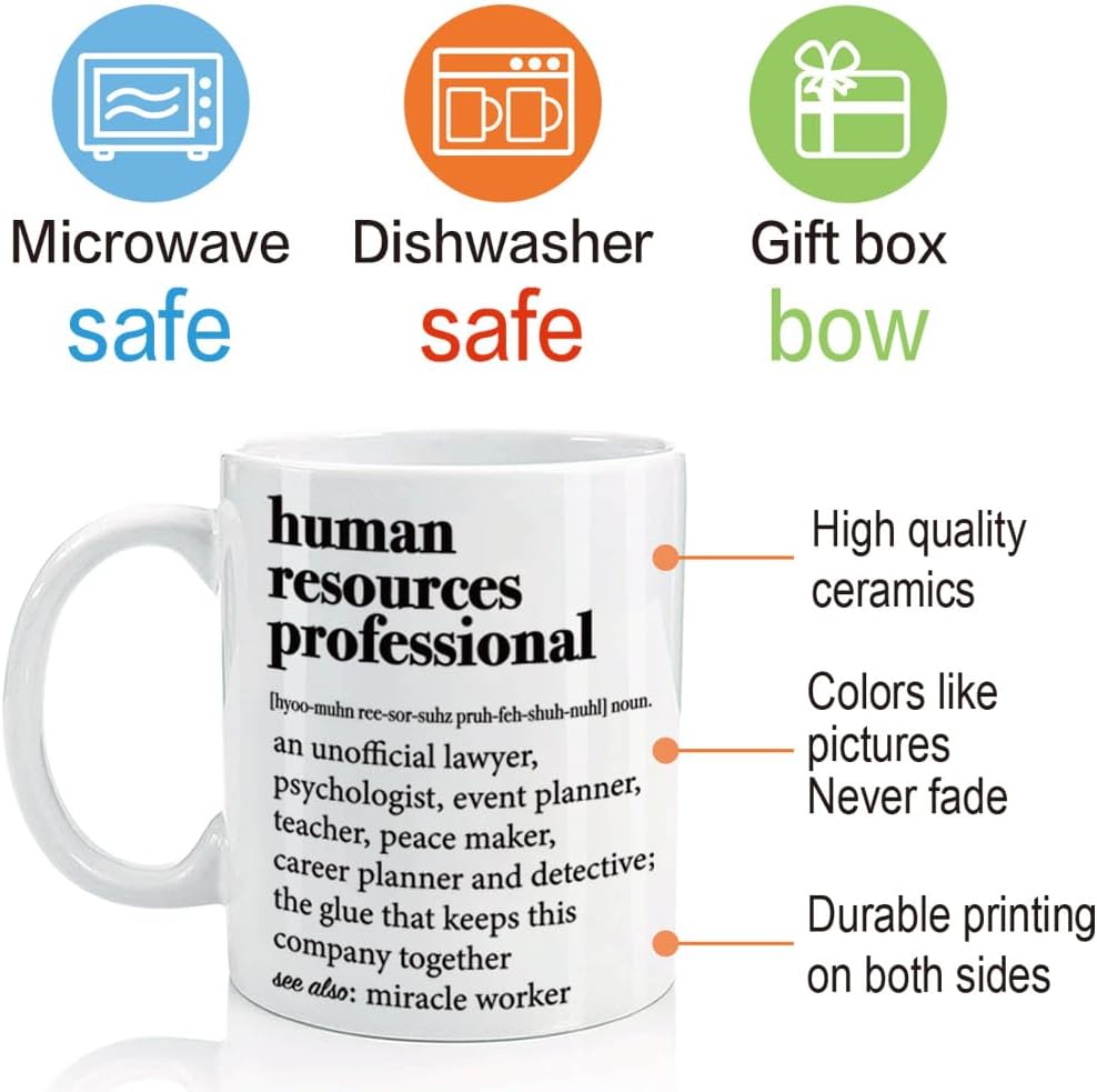 FALJIOK Human Resources Mug Gifts for Men Women, HR Appreciation Gifts for Manager Director, Boss, Coworker, Funny HR Mug Gift for Christmas - Image 3