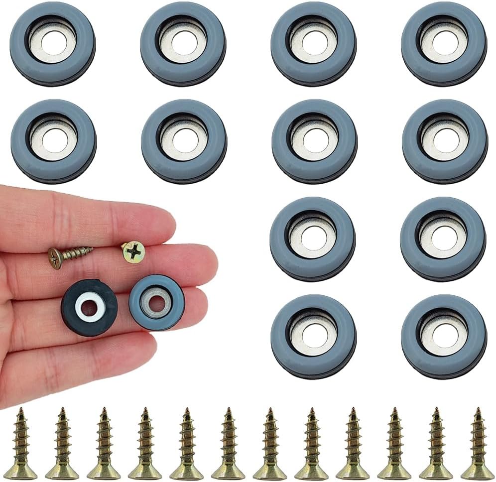 12pcs Screw on Furniture Glides 0.75 Inch (19mm) Diameter PTFE Teflon Chair Leg Floor Protectors Heavy Duty Furniture Sliders Pads Table Foot Gliders for Hardwood Carpet and Tile Floors