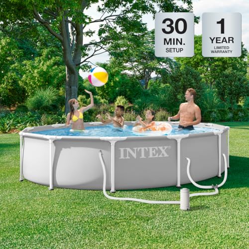 INTEX 26711EP 12Ft X 30In Prism Frame Premium Above Ground Swimming Pool Set with Filter Pump