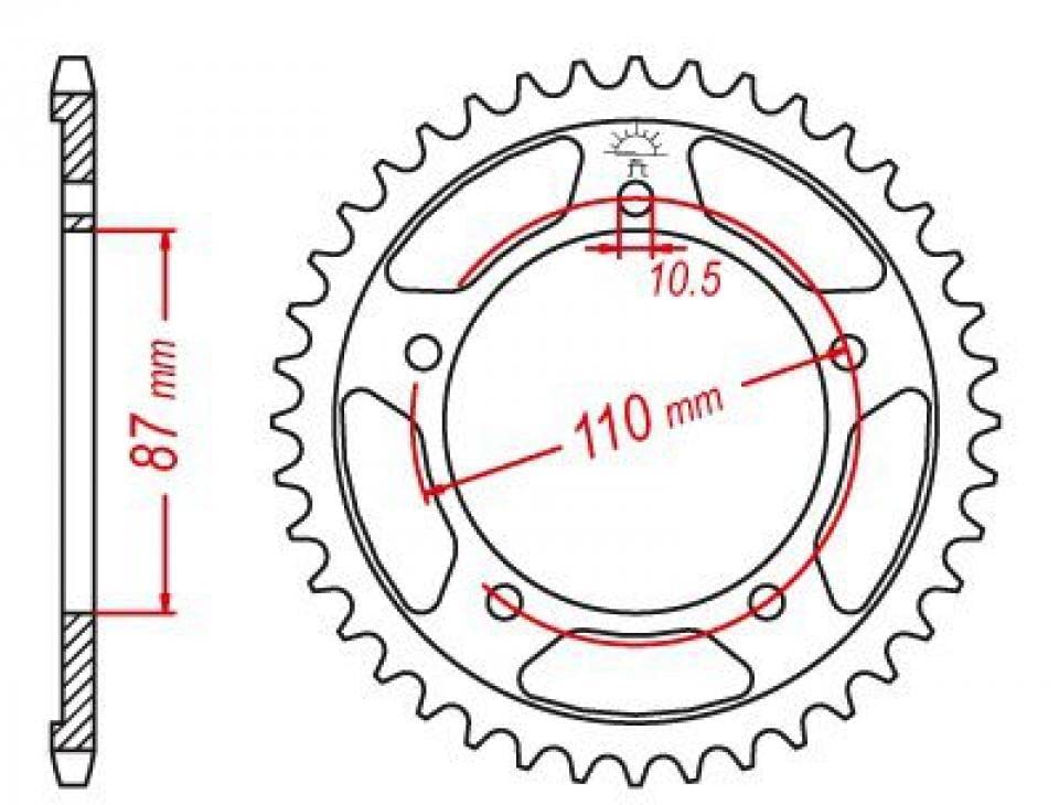 Couronne De Transmission Esjot 39 Dents Pas 520 - Pour Suzuki GS 500 2001-2007 - Alésage 87 Mm, Noir
