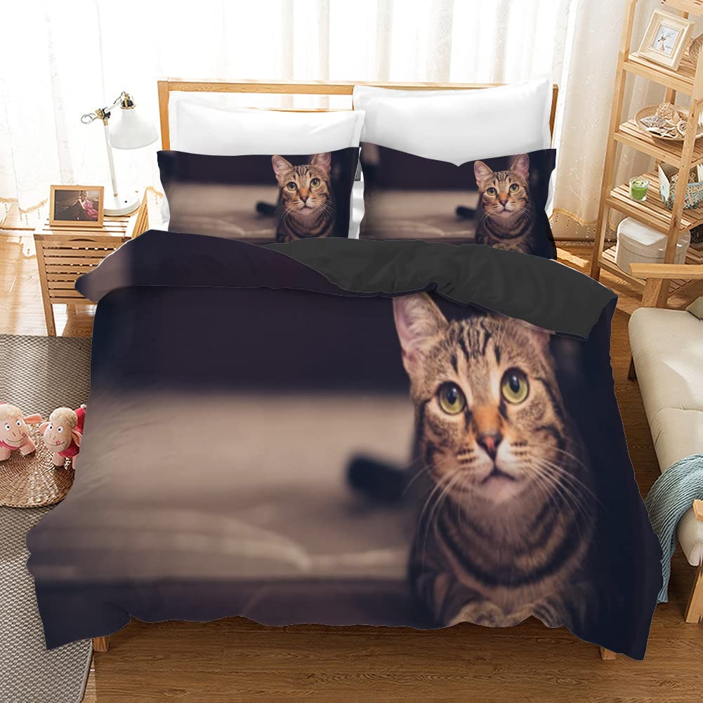 Housse de couette chatte noire 220x240 pour une chambre d'adulte moderne et cocooning
