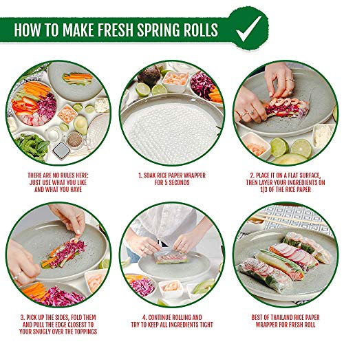 Best Of Thailand [Round] White Rice Paper Wraps 3 Pack | Perfect For Fresh Spring Rolls & Dumplings | Non-Gmo, Gluten-Free, Vegan & Paleo | Kosher For Passover Kitniyot #TOP5