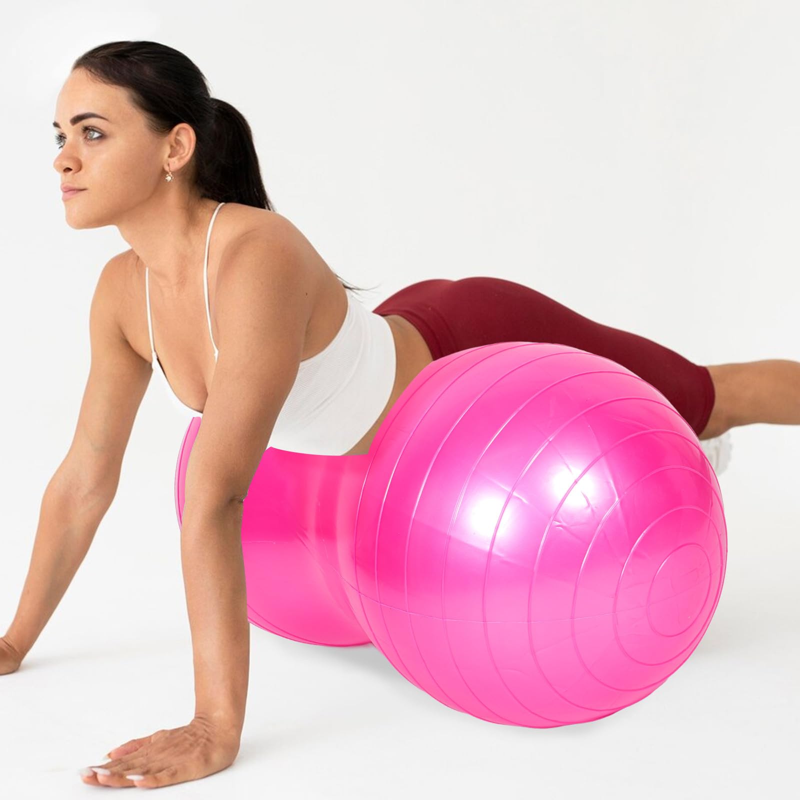 Cabilock Pelota de Pilates Antiexplosión Forma de Cacahuete para Embarazo y Balón de Yoga Estable con Bomba de Aire Pelota de Gimnasia Multifuncional para Fitness Casa Rehabilitación y