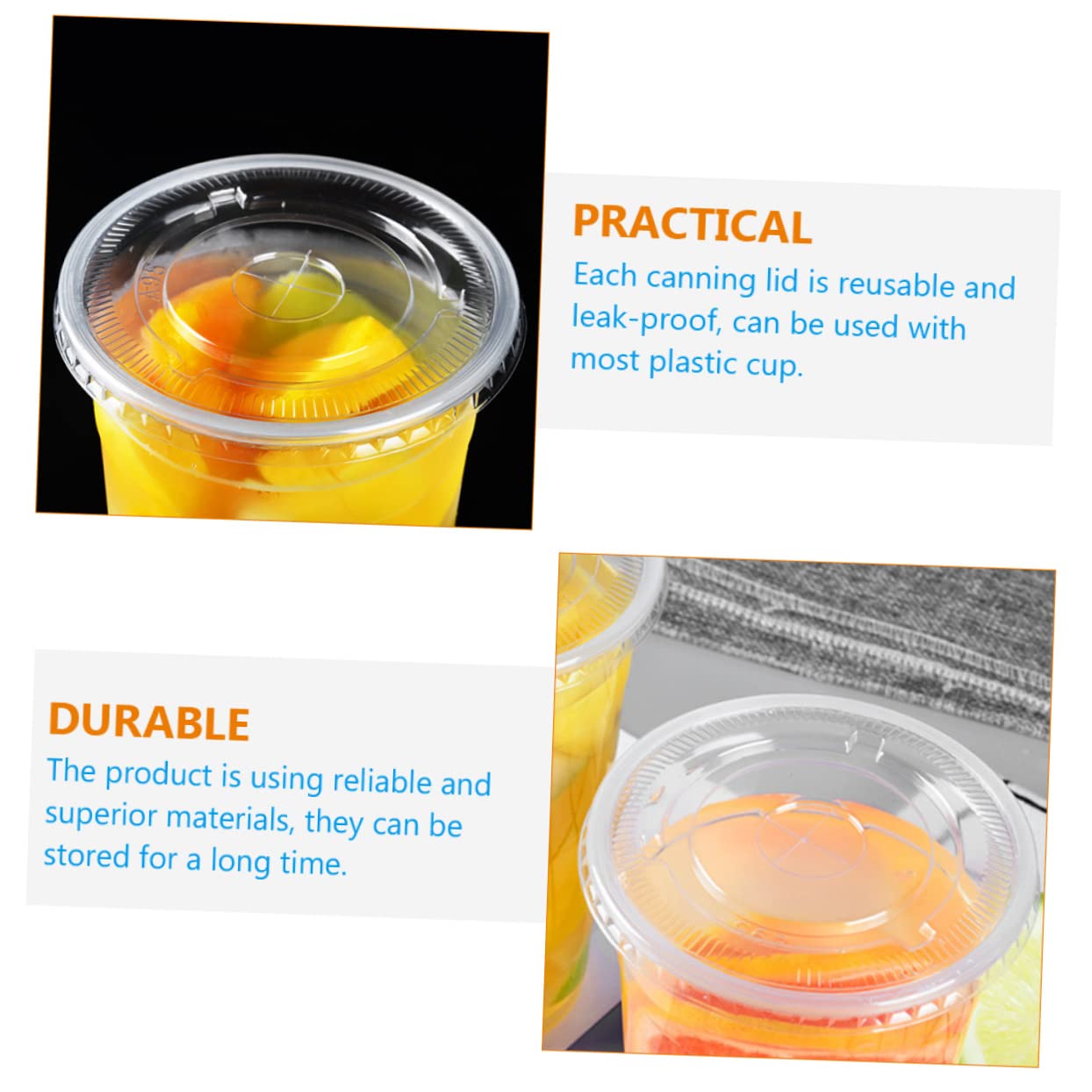 KOMBIUDA Flat Lids Beverage Cup Lids 95 Mouths Replaceable Compact Drink Supply for Home