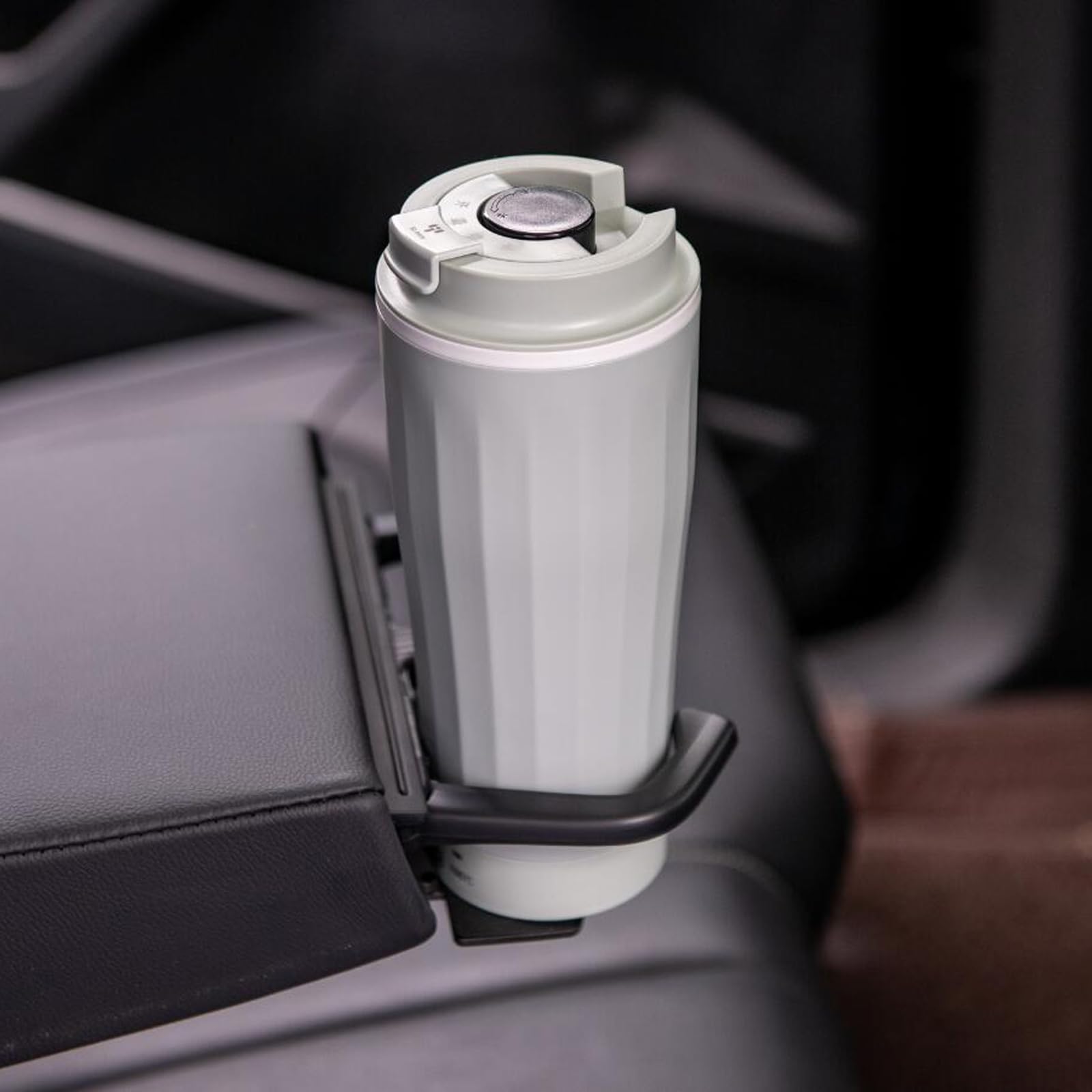 Taza de calentamiento del vehículo con apagado automático, taza de acero inoxidable portátil de 500 ml, taza de calefacción eléctrica para viajes por carretera con pantalla LED y viajes diarios