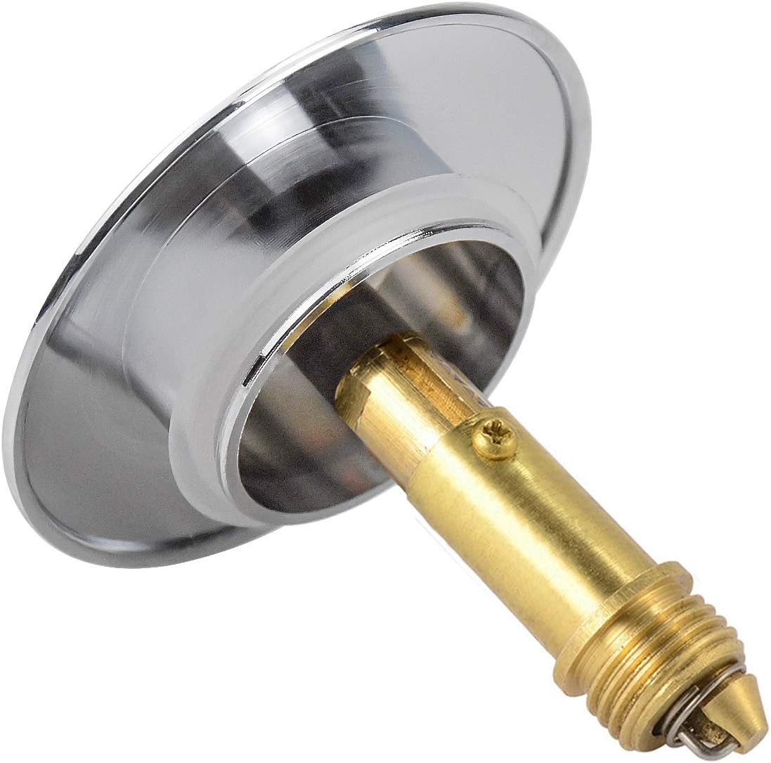 Bathroom Sink Drain Plug Stopper, 70mm Basin Chrome Pop Up Click Clack Plug Stopper Push Button with Brass Slotted Plug Bolt Spring, Waste Drain Stopper Sink Plug for Bath Vanity Sink,Bathtub