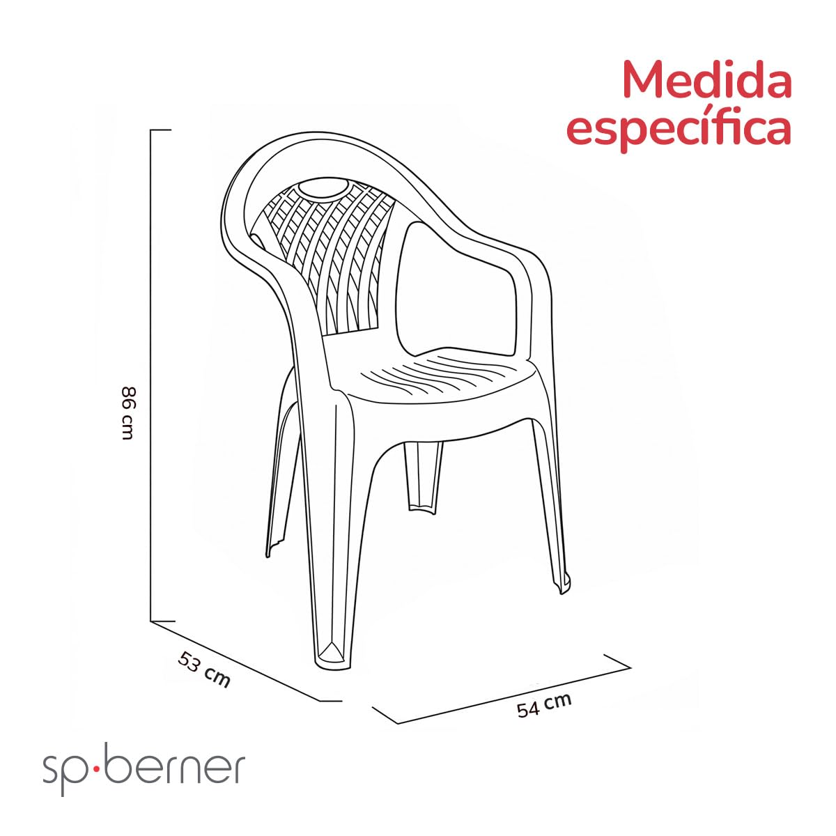 SP Berner SHAF - Pack 6 Sillas de Jardín Apilables - Exterior Terraza o Eventos - Plástico Reciclado Resistente UV - Fabricadas en España - Modelo Cancún - Wengué