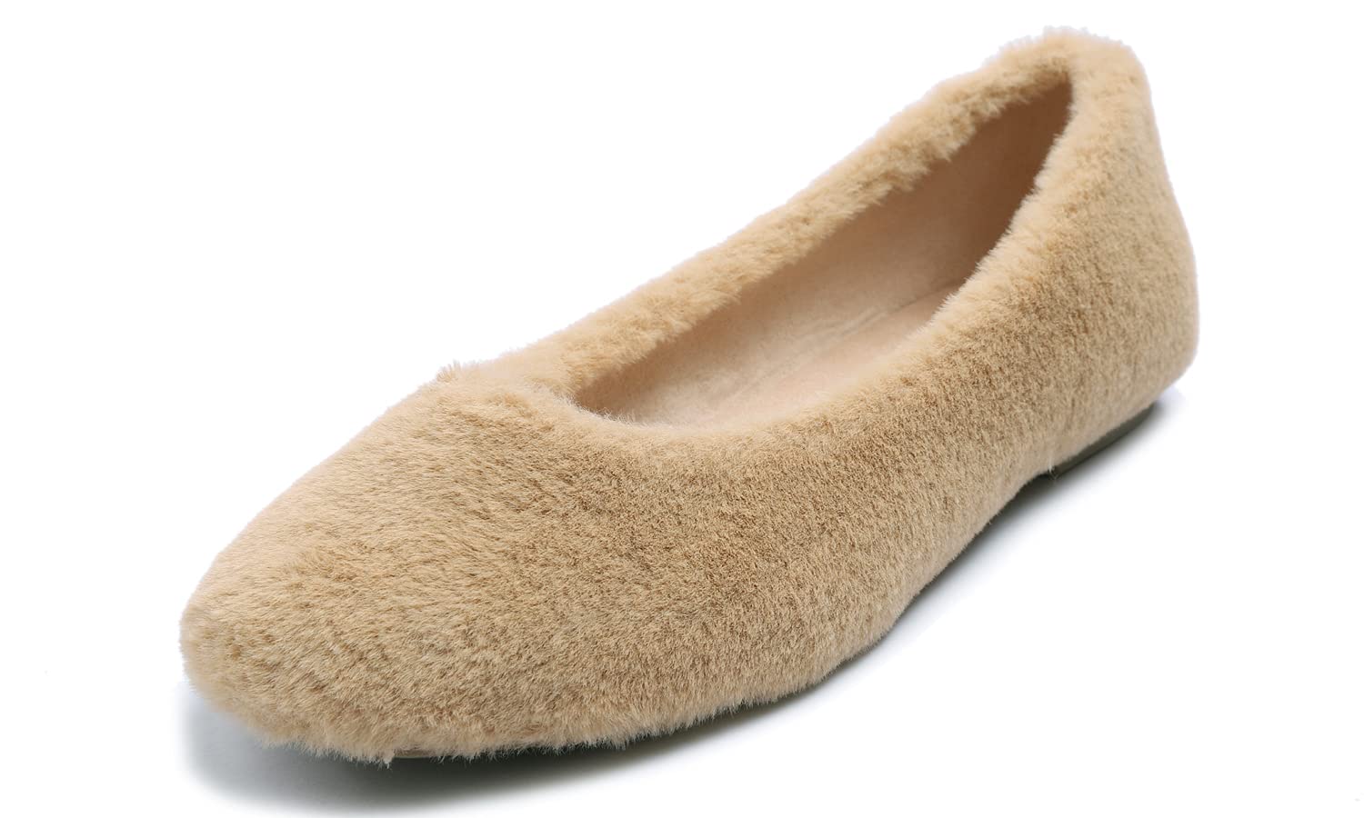 Feversole Women's Macaroon Plush Flat,Cojín de Espuma con Memoria Colorida Macaron para Mujer, diseño Plano Ante Suave