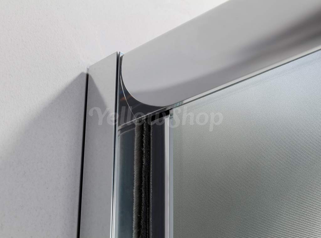 Yellowshop - Porta nicchia libro soffietto pieghevole bagno box doccia cristallo temperato cm 70, 80, 90, 100 (H190) (da cm 96 a 100 (h 190), Puntinato)