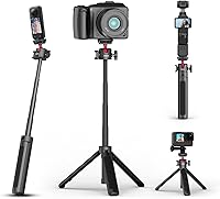 Vista 8 de ULANZI MT-16 Mini trípode extensible para cámara, ajuste de 4 niveles, cabeza esférica de 360°, zapata fría, ligero, portátil, palo selfie vlog