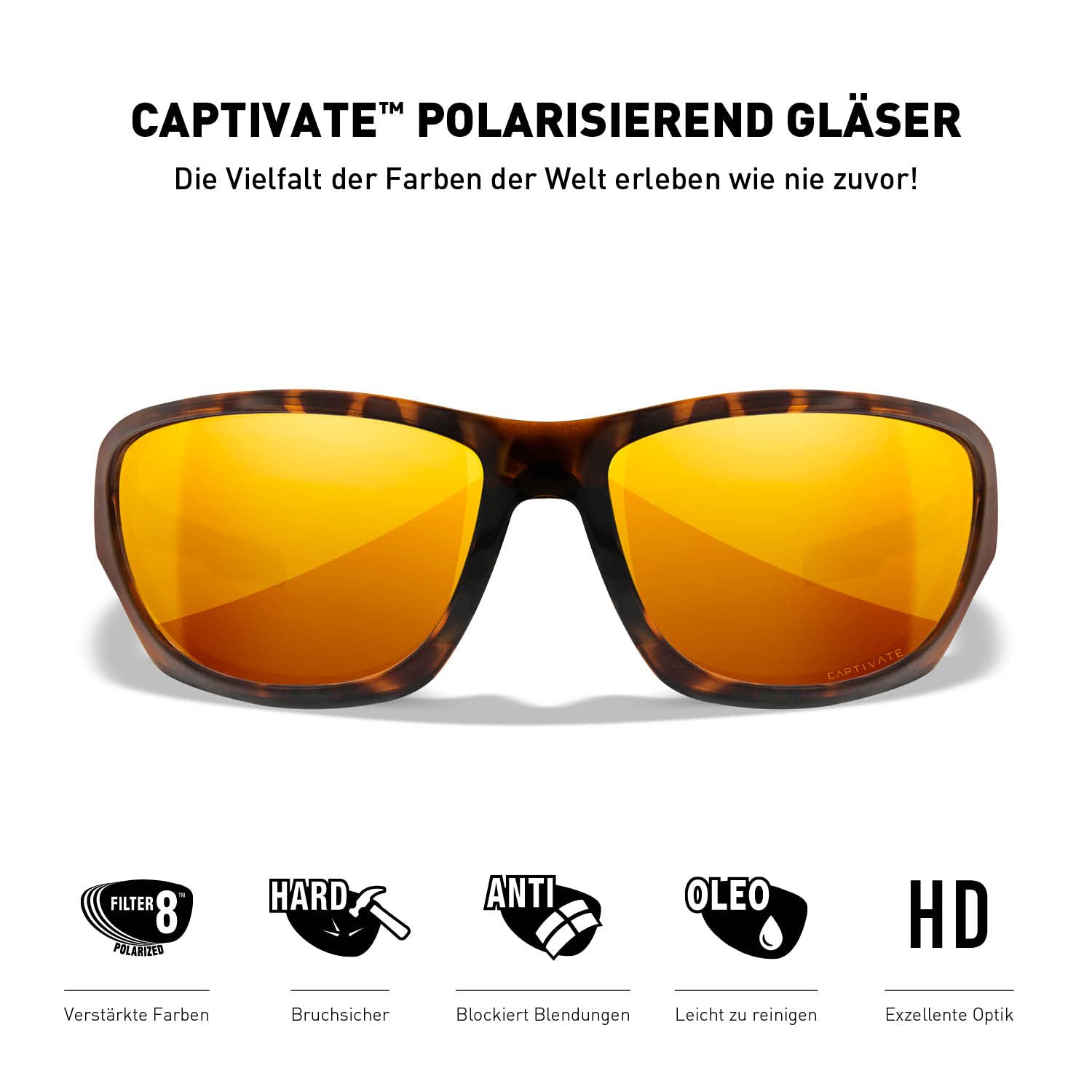 Wiley X │ WX Climb | Sonnenbrille Herren | Sonnenbrille Herren Polarisiert │ 100% UVA/UVB-Schutz | Ideal bei Outdoor-Aktivitäten | Fahrradbrille Wandern Sport
