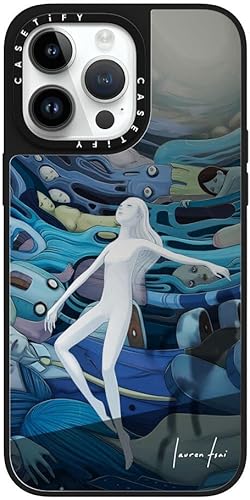 CASETiFY Funda de espejo para iPhone 15 Pro Max reflectanteprotección contra caídas de 4.9 piescompatible con Magsafe  Half-Lived - Plata sobre negro