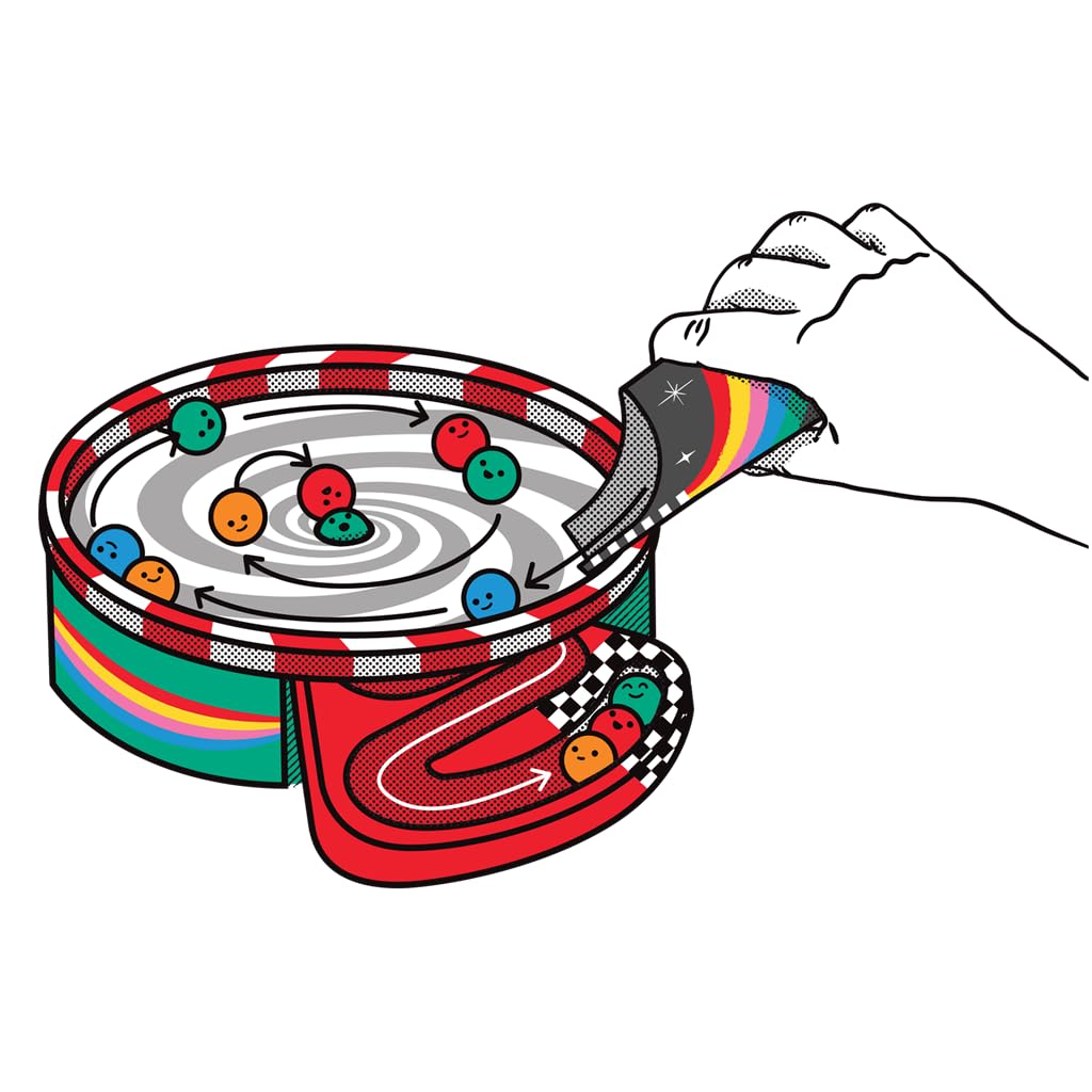 Big Potato Games Whirly Derby, ¡El Juego de Carreras de canicas más apasionante!, Juego de Mesa, A Partir de 8 Años, De 2 a 6 Jugadores, 30 Minutos por Partida, Español