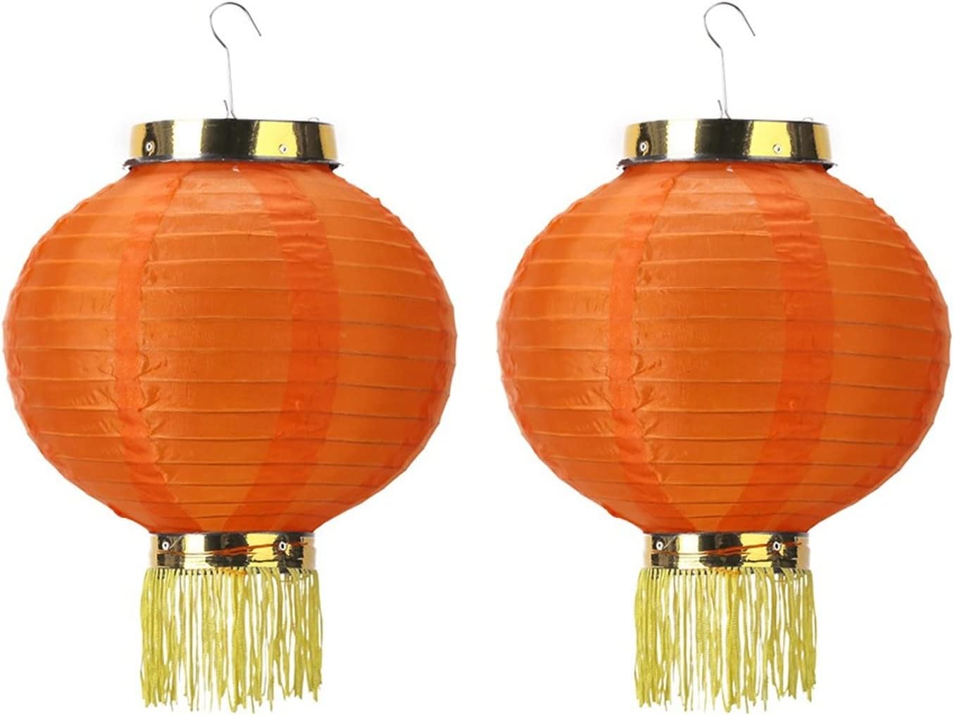JONJUMP 2Pcs Orange Chinese Round Paper Lantern Hanging