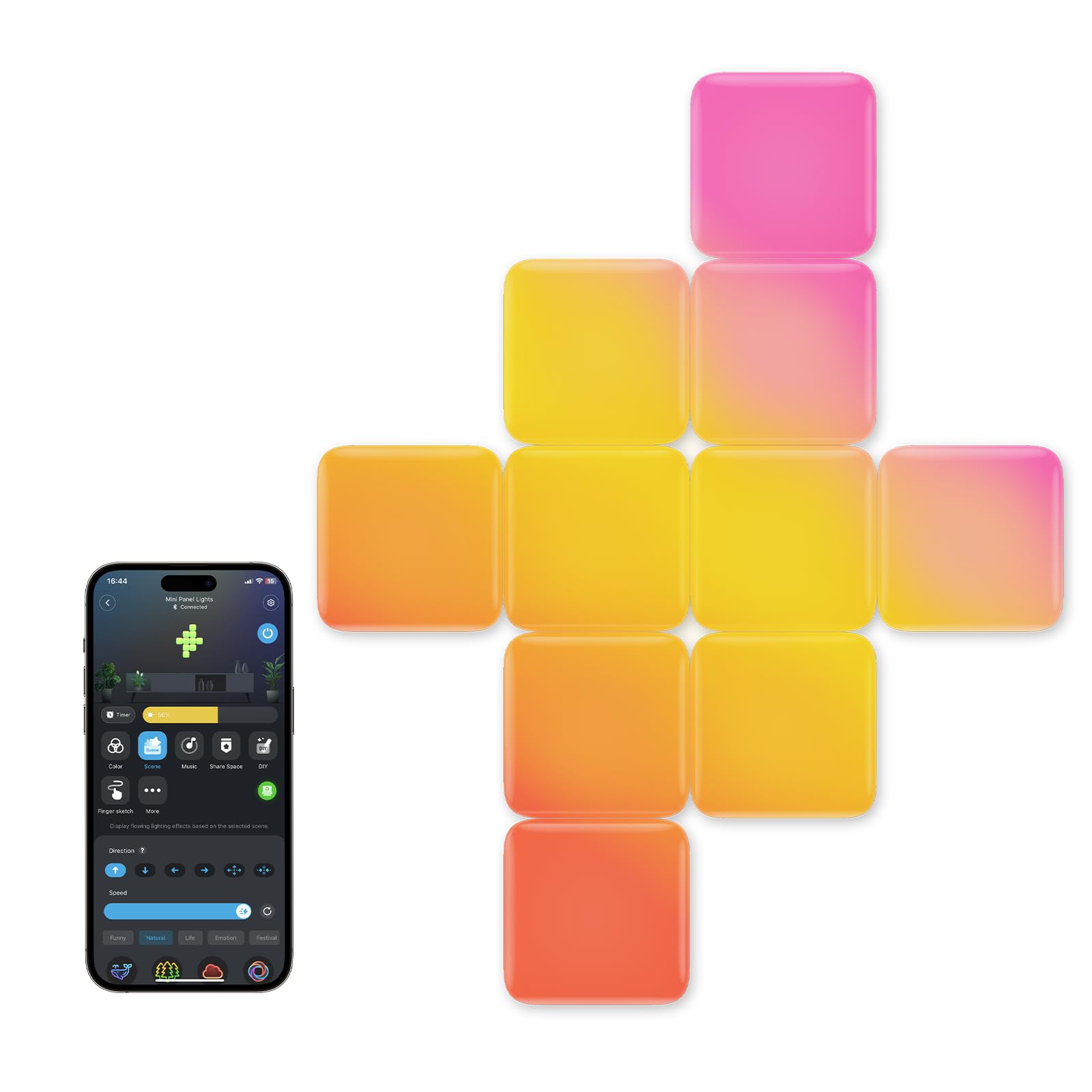 Govee Wall Govee Mini Panel Lights, RGBIC Wall Lights, Smart India Led ...