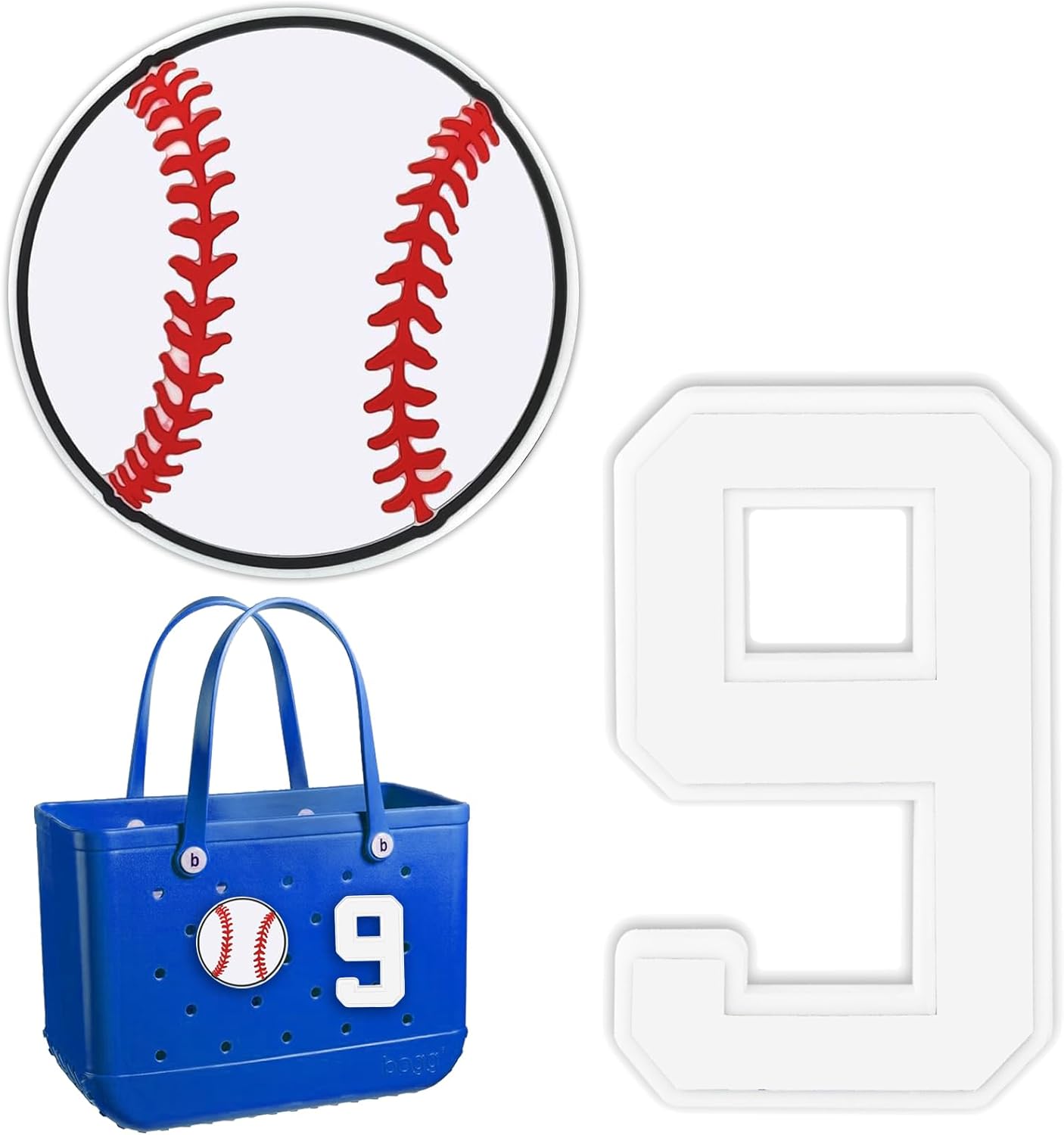 YIXIPAZH 2Pcs Number Charms for Handbag Insert & Decoration, Compatible with All Handbag Models White 9