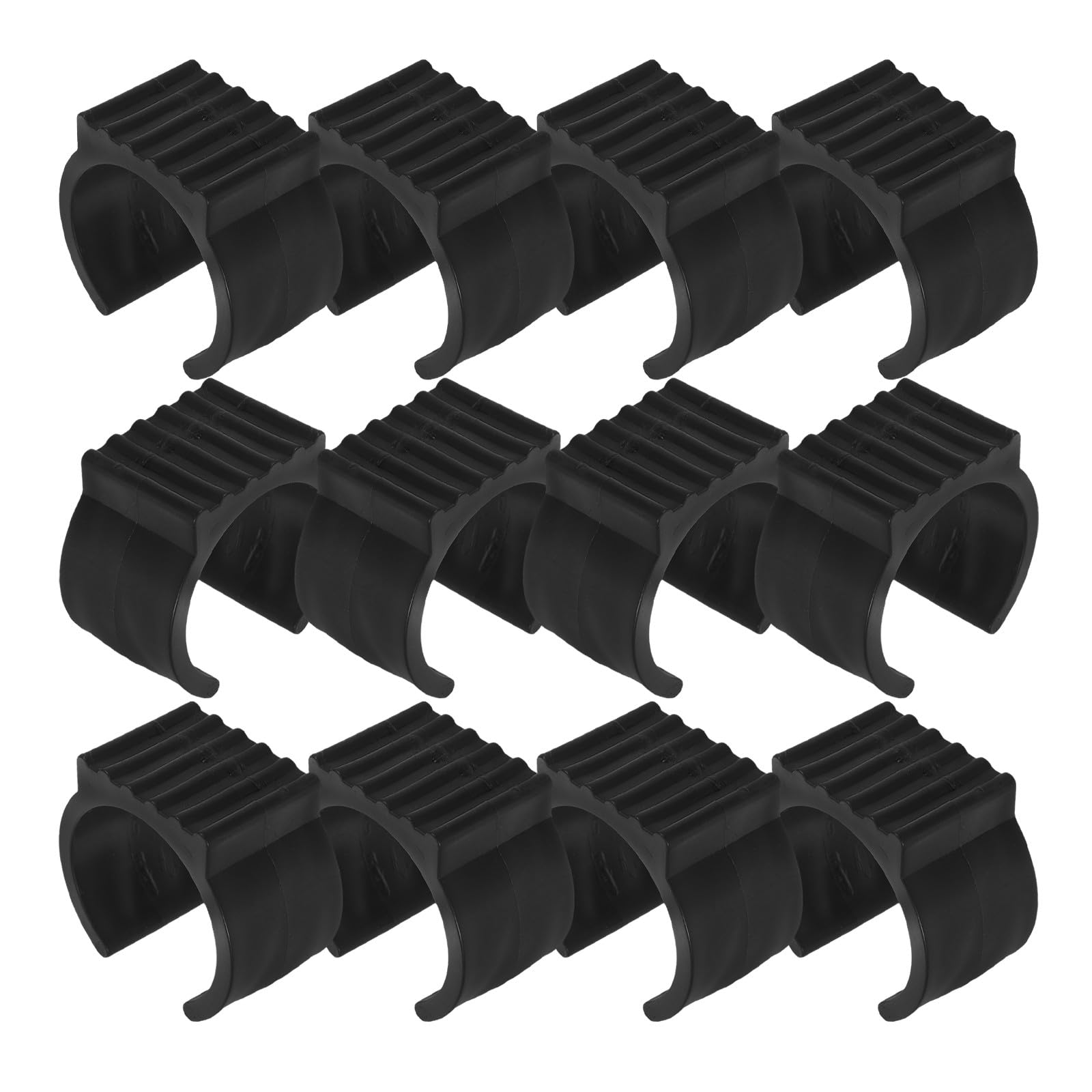 SOIMISS 20Pcs U Shaped Chair Tube Protectors Plastic Feet Cups Anti Skid Leg Caps Outdoor Furniture Trampoline Floor Glides Hammock Stand Bottom Base Covers Anti Slip Tubing Tip Pads Black 1.5 Inches