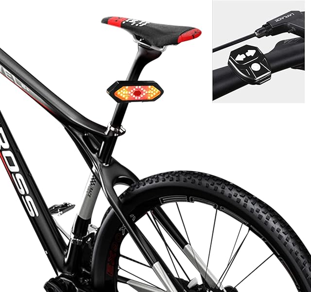 NC Smart Wireless Remote Control BicycleTurn Signal Light Waterproof LED Bike Rear Light & Direction Light USB Rechargeable MTB & Cycling Indicator Light/Warning Lamp/Taillight With 120dB Horn