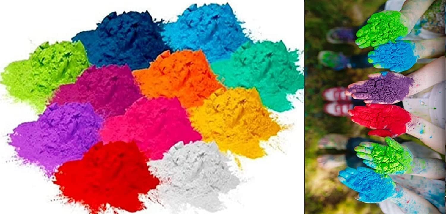 StonKraft Tota 100% Natural Rangoli Holi Color Powder Gulal Gulaal - Herbal, Skin-Safe & Non-Toxic (Pack Of 9 Assorted Colours)